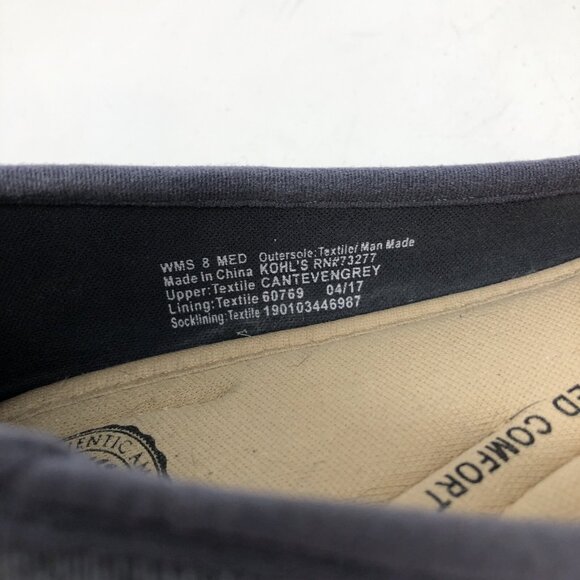 Kohls SO Shoes Womens 8 Cant Even Grey Velvet Ballet Flats Slip On Comfort Fit - Picture 8 of 11